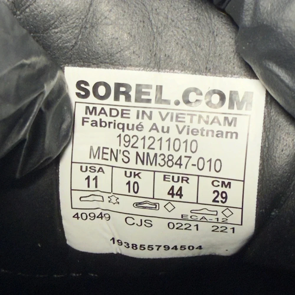 Sorel Madson II Mens 11 Chukka Waterproof Boots Black Leather Suede Lace Shoes